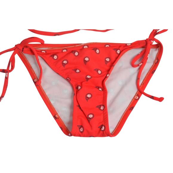 BIKINI LAB, 2 Piece String Bikini, Red Paisley, Padded, Size Small - Picture 3 of 6
